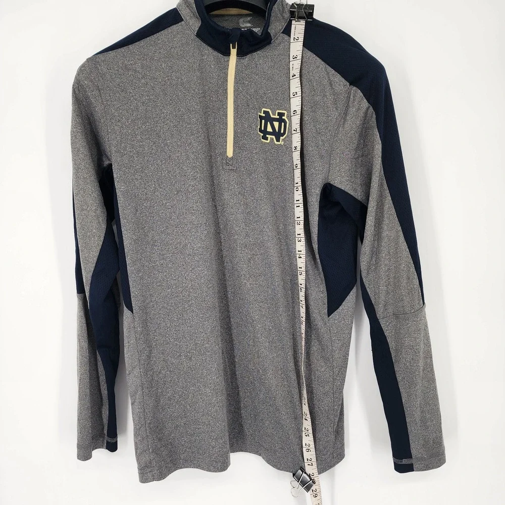 Notre Dame Fighting Irish 1/4 Zip Long Sleeve Shirt Men's Medium Gray Colosseum‎